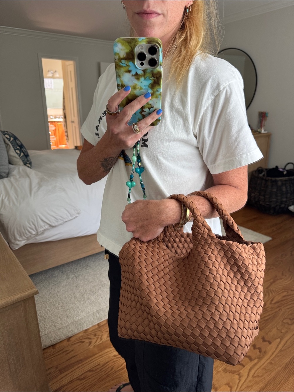 NAGHEDI small st. Barths woven bag Cognac Brown - Picture 7 of 8
